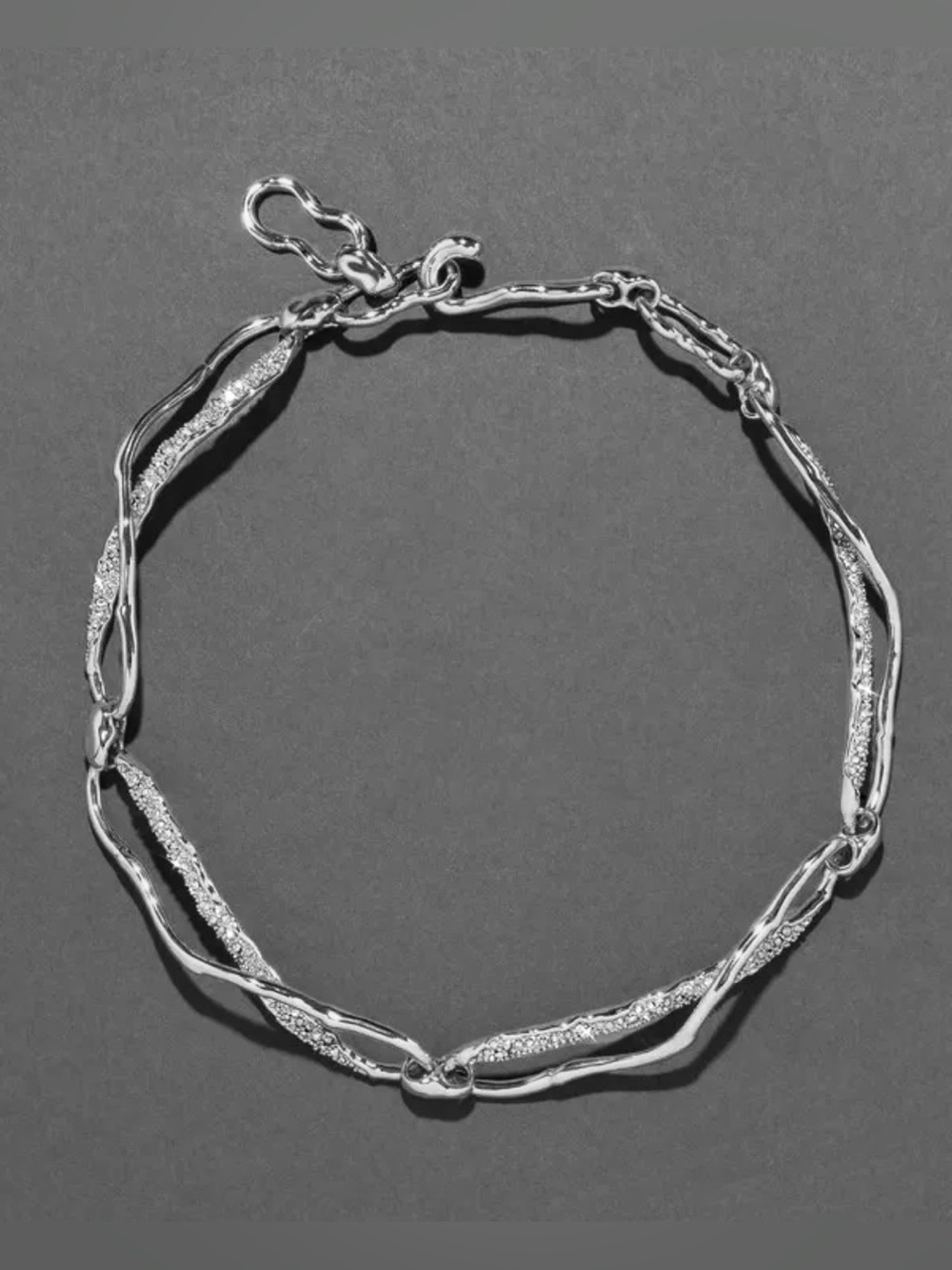 ALEXUS BITTAR Silver Solanales Crystal Infinity Link Necklace (NWOT)